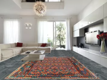 Reversable Wool Kilim Oriental Area Rug 10x13