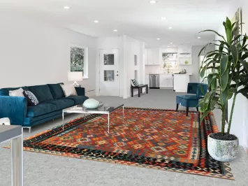 Geometric Wool Kilim Oriental Area Rug 8x11