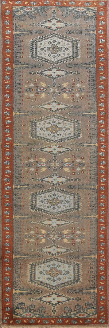 Handmade Wool Viss Indian Runner Rug 2x10