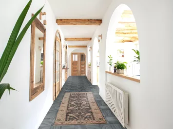 Handmade Gray Wool Oushak Indian Runner Rug 3x8