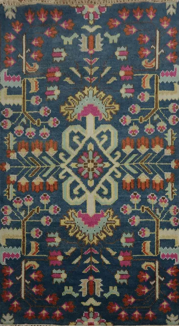 Artistic Oushak Foyer Rug 3x5 Bringing Warmth and Elegance