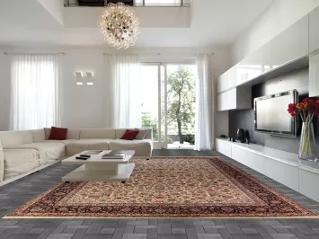 Vegetable Dye Floral Mashad Persian Large Rug 13x20