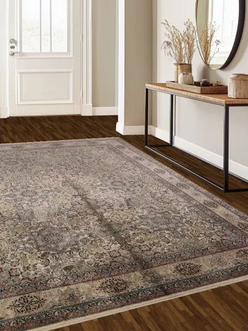 Vintage 100% Silk Handmade Nain Persian Area Rug 7x11