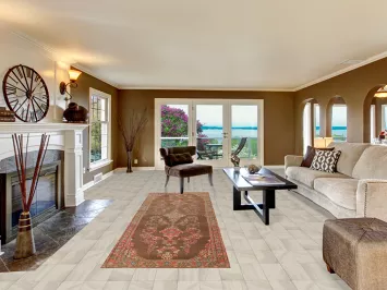 Brown Floral Mahal Persian Runner Rug 3x11