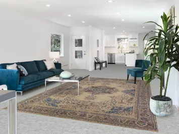 Vintage Geometric Tabriz Persian Area Rug 8x11