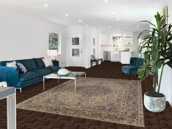 Vintage Floral Wool Tabriz Persian Area Rug 7x10