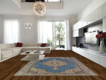 Blue Handmade Wool Tabriz Persian Area Rug 10x12