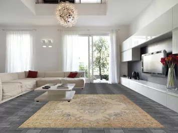 Vintage Wool Floral Tabriz Persian Area Rug 10x13