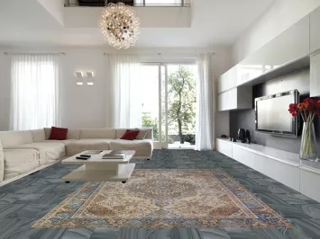 Geometric Wool Tabriz Persian Area Rug 10x13