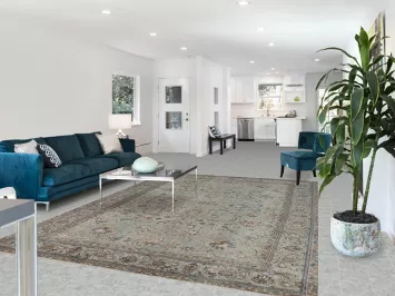 Handmade Blue Floral Tabriz Persian Area Rug 7x11