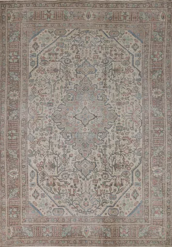 Geometric Wool Tabriz Persian Area Rug 8x11