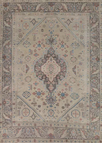 Geometric Wool Tabriz Persian Area Rug 8x11