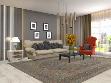 Traditional Gray Tabriz Persian Area Rug 8x11