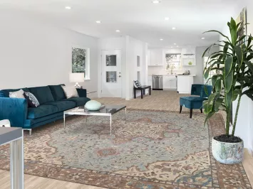 Light Blue Floral Tabriz Persian Area Rug 10x13