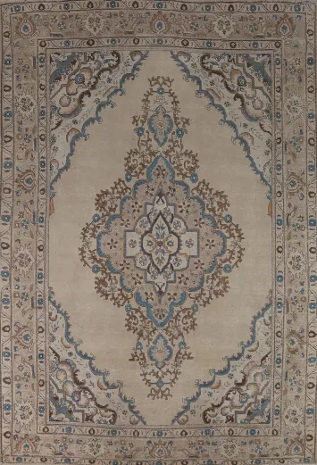 Geometric Wool Tabriz Persian Area Rug 8x12