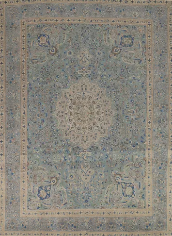 Handmade Blue Tabriz Persian Area Rug 10x13