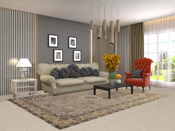 Vintage Wool Medallion Tabriz Persian Area Rug 7x10