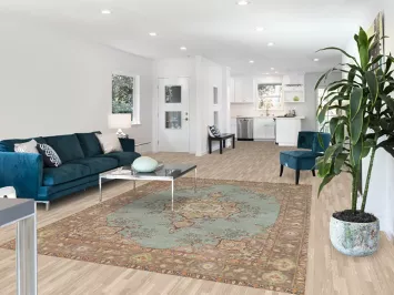 Aqua Blue Handmade Tabriz Persian Area Rug 7x10