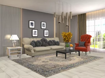 Vintage Wool Medallion Tabriz Persian Area Rug 6x9