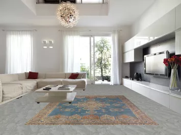 Blue Geometric Tabriz Persian Area Rug 9x12