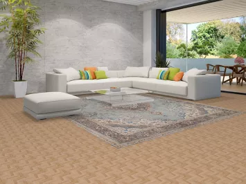 Light Blue Medallion Tabriz Persian Area Rug 10x12