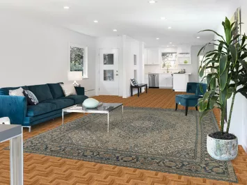 Vintage Geometric Tabriz Persian Area Rug 8x11