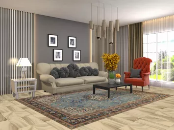 Handmade Blue Medallion Tabriz Persian Area Rug 6x9