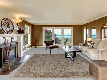 All-Over Floral Tabriz Persian Area Rug 9x11