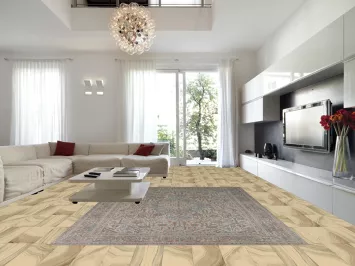 Vintage Geometric Tabriz Persian Area Rug 9x13