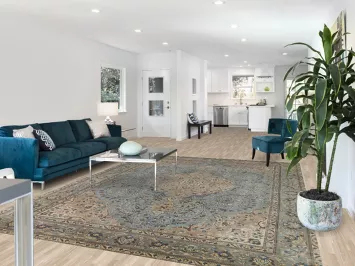 Light Blue Floral Tabriz Persian Area Rug 8x11