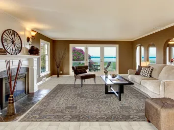 Floral Wool Medallion Tabriz Persian Area Rug 9x13