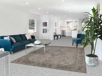 Geometric Wool Tabriz Persian Area Rug 7x9