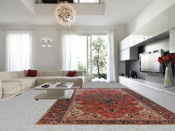 Pre-1900 Vegetable Dye Heriz Serapi Persian Large Rug 11x18