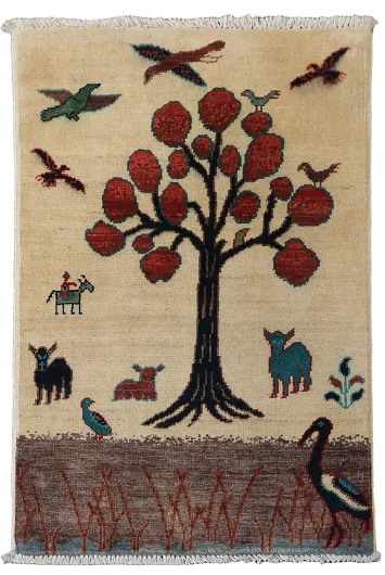 Wool Pictorial Kazak Oriental Accent Rug 2x3