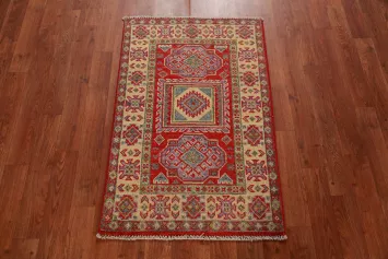 Geometric Wool Kazak Oriental Accent Rug 2x3