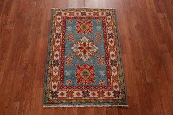 Light Blue Wool Kazak Oriental Accent Rug 2x3