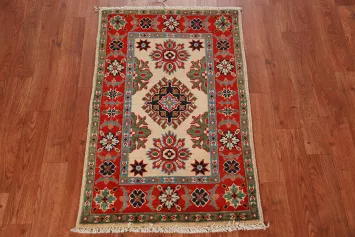 Wool Geometric Kazak Oriental Accent Rug 2x3