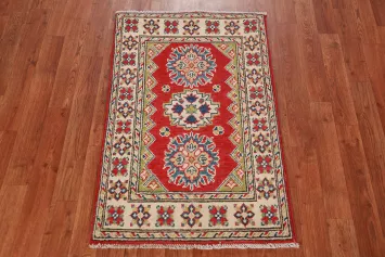 Red Wool Kazak Oriental Accent Rug 2x3
