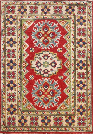 Wool Geometric Kazak Oriental Accent Rug 2x3