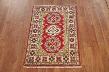 Wool Geometric Kazak Oriental Accent Rug 2x3