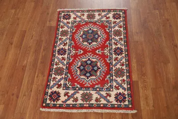 Wool Geometric Kazak Oriental Accent Rug 2x3