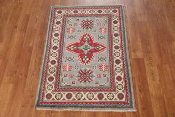 Handmade Gray Kazak Oriental Accent Rug 2x3