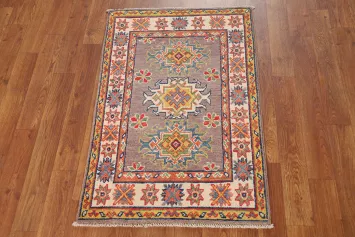 Wool Geometric Kazak Oriental Accent Rug 2x3