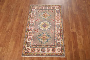 Traditional Wool Kazak Oriental Foyer Rug 2x3