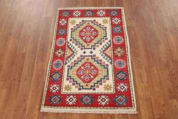Traditional Wool Kazak Oriental Foyer Rug 2x3