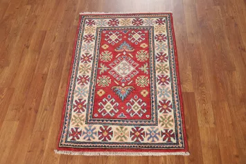 Wool Red Kazak Oriental Accent Rug 2x3