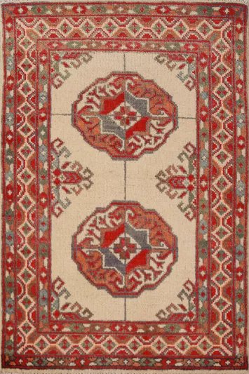 Wool Geometric Kazak Oriental Accent Rug 2x3