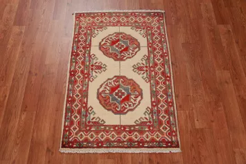 Wool Geometric Kazak Oriental Accent Rug 2x3