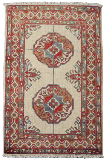 Wool Geometric Kazak Oriental Accent Rug 2x3