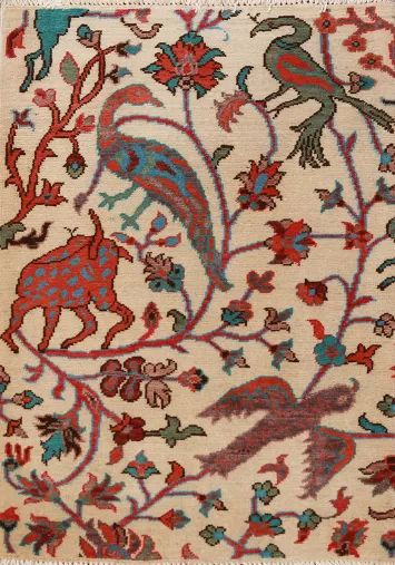 Animals Pictorial Wool Kazak Oriental Foyer Rug 2x3